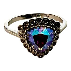Fragrance Jewel Halo Cotton Candy Ring Size 7 Heart-Shaped Stone & Crystal Accen